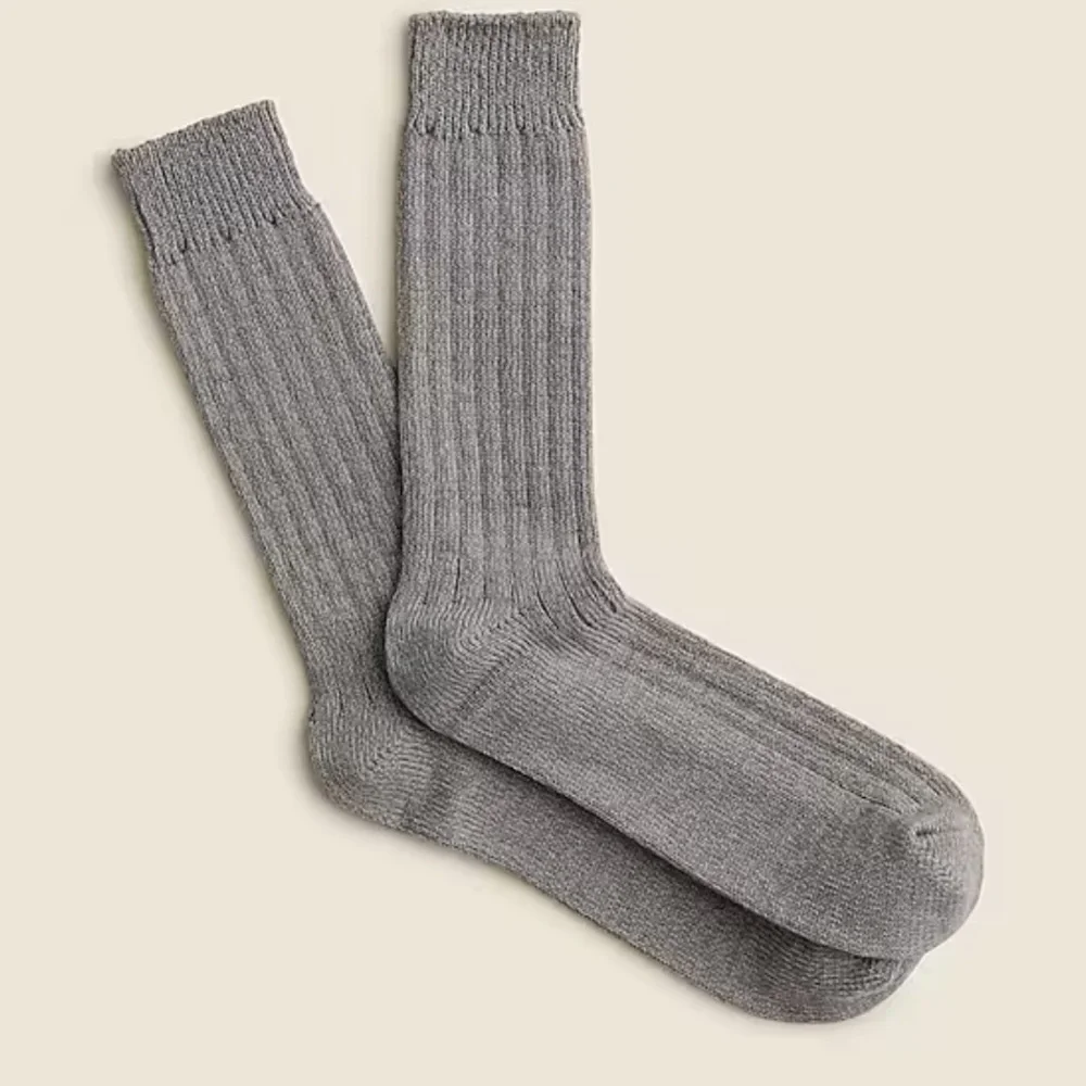 J crew grey sky Ribbed cotton-blend socks